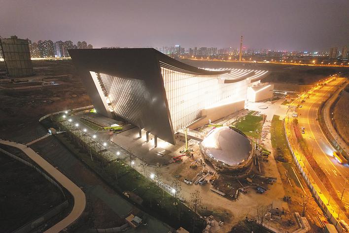 合肥文化新地标呼之欲出 “庐州之帆”亮起来了